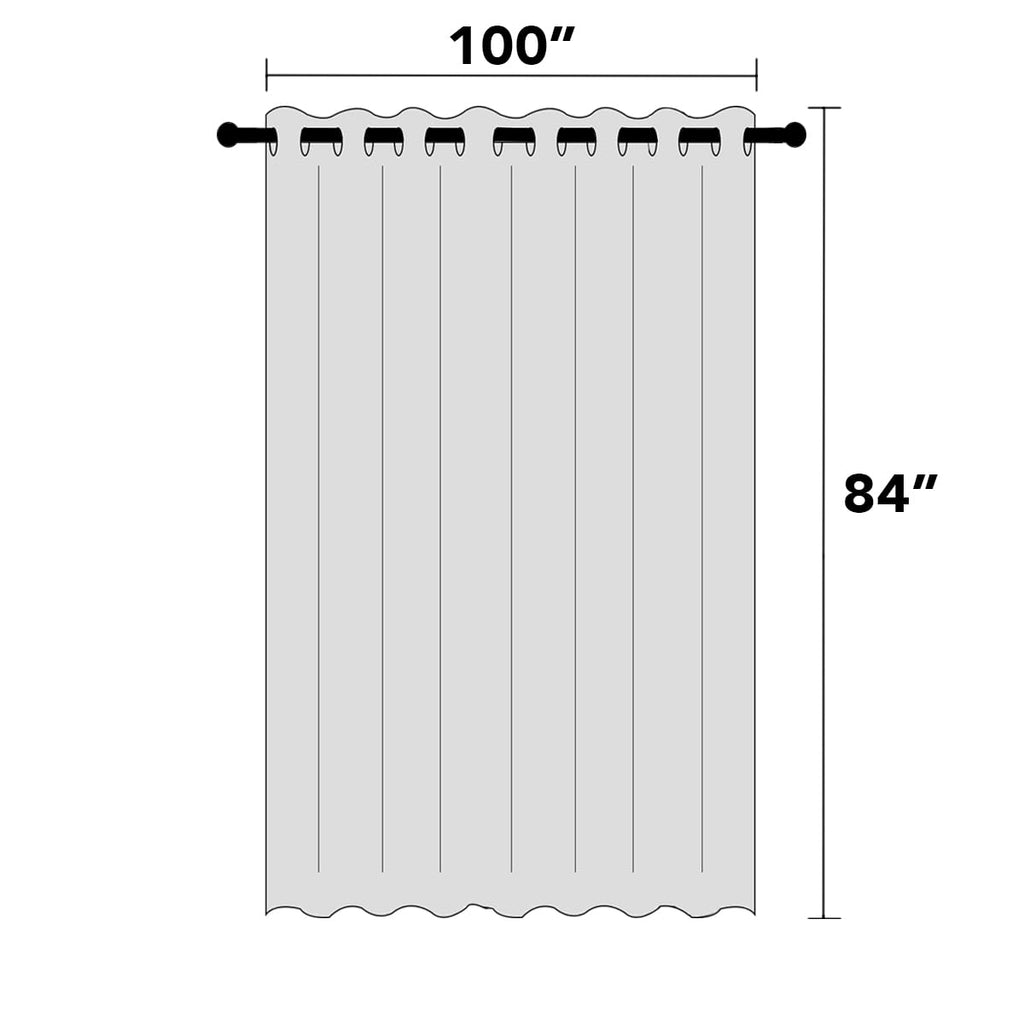 Blackout Curtains 84 Inches Long Faux Linen Thermal Insulated W100 X L84 Inch V803