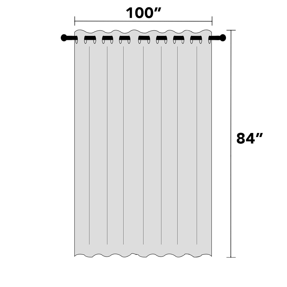 Blackout Curtains 84 Inches Long Faux Linen Thermal Insulated W100 X L84 Inch V803