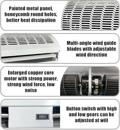 White 150cm Wall-Mounted Air Curtain with Remote Control I4967