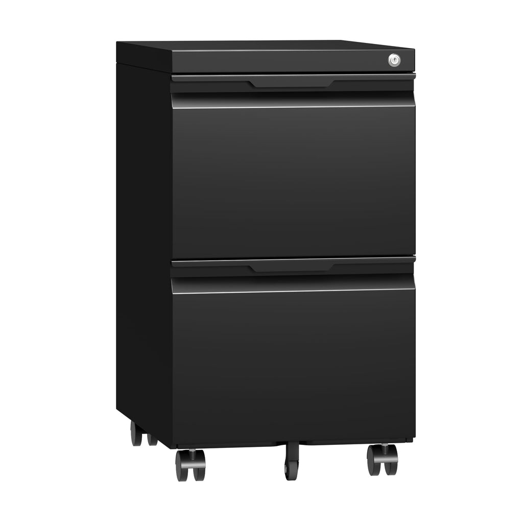 2 Drawer Black File Cabinet with Lock S685687