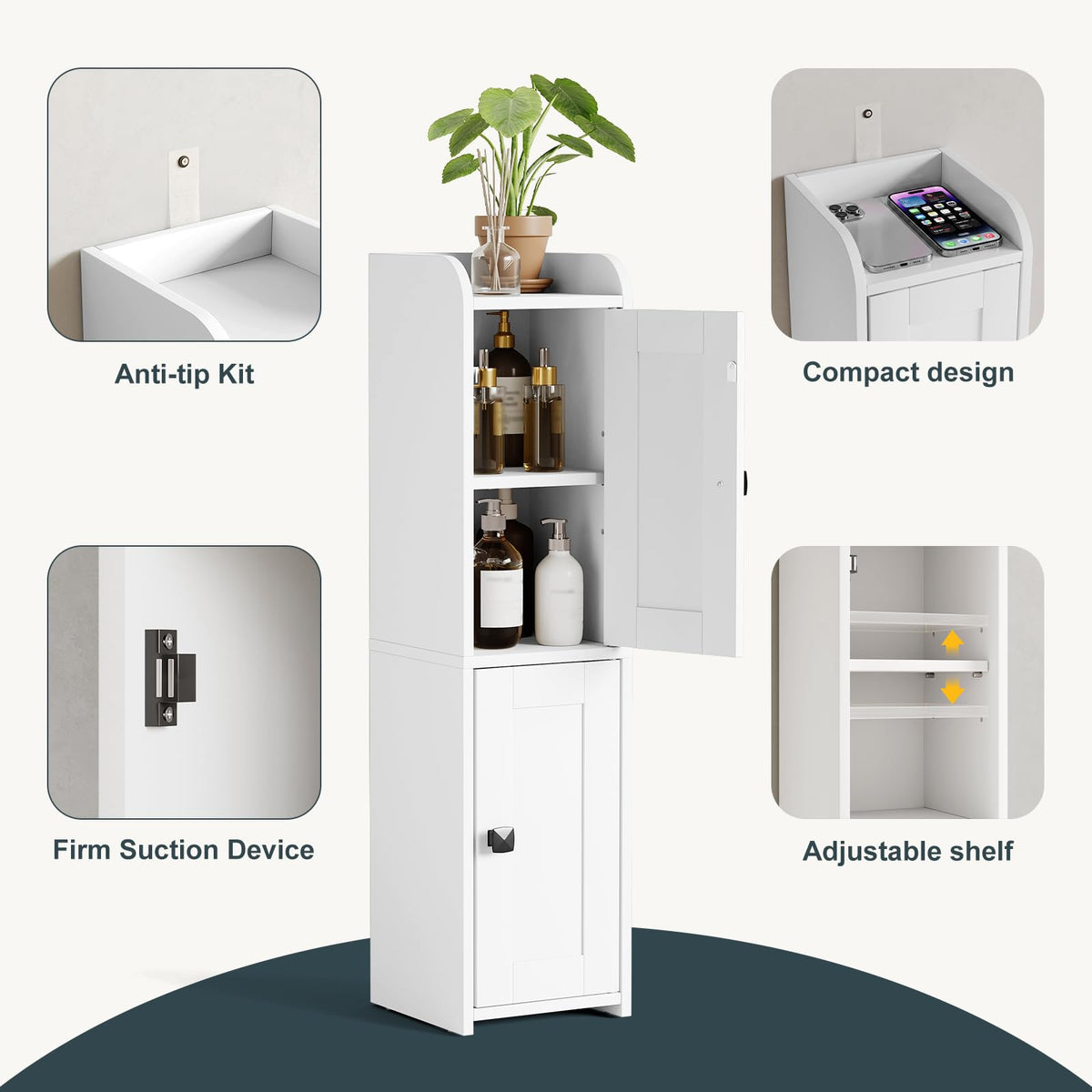 Small Bathroom Storage Cabinet with 2 Doors Y794