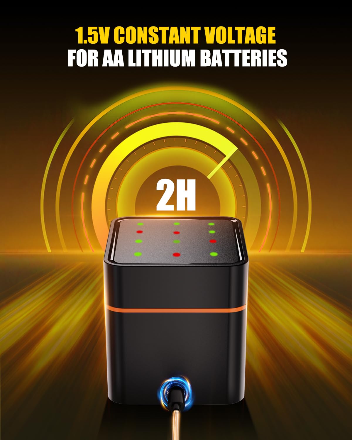 12 Pack Rechargeable AA Lithium Batteries with Charger Q4677