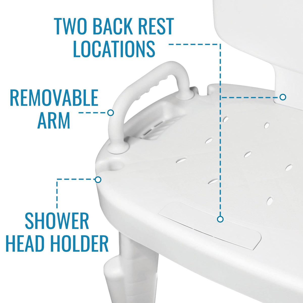 Universal Transfer Bench for Bathtubs & Showers, 350lb Weight Capacity, Adjustable Legs Q8189