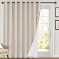Blackout Curtains 84 Inches Long Faux Linen Thermal Insulated W100 X L84 Inch V803