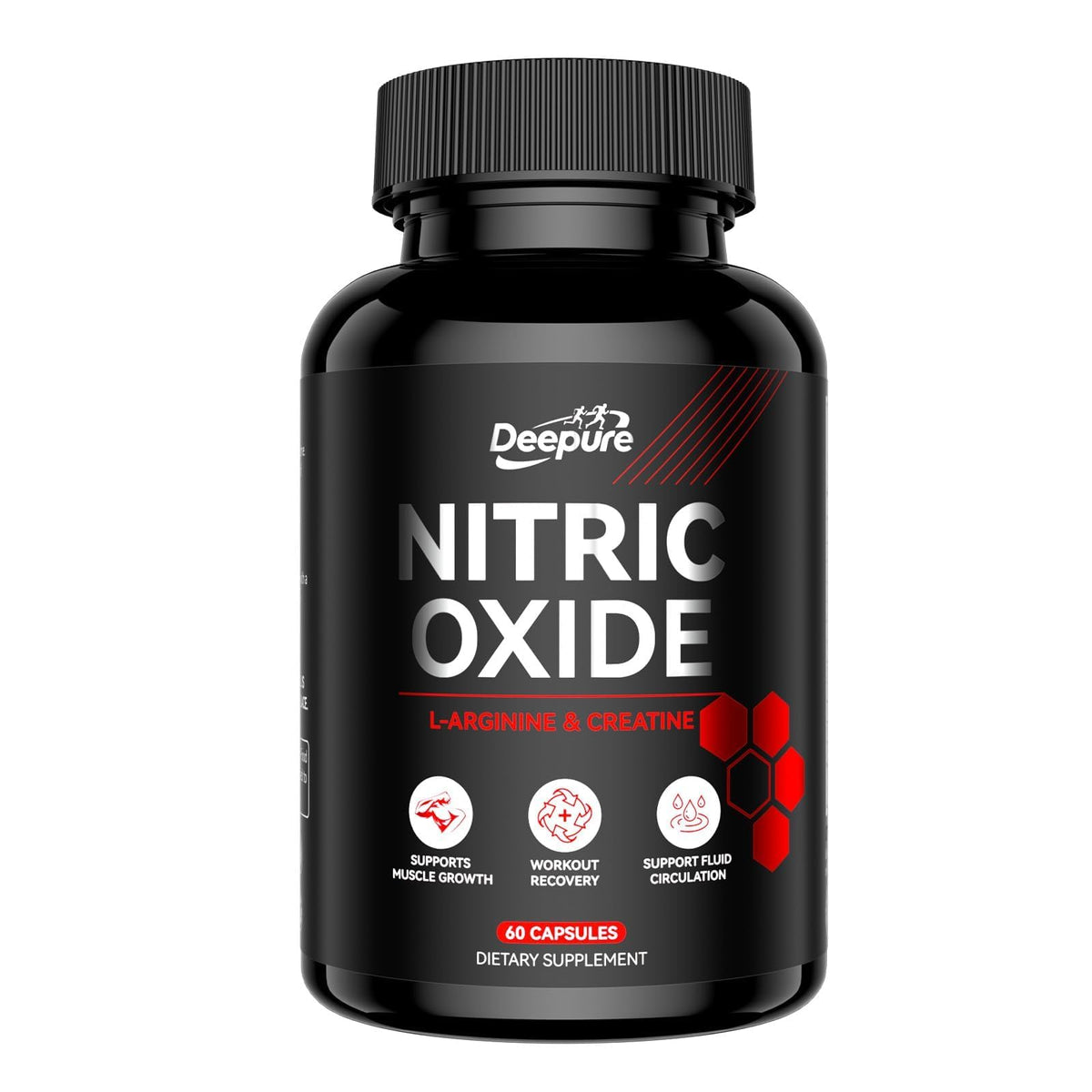 Nitric Oxide Booster with L-Arginine, Creatine, Citrulline & Beetroot, 60 Capsules H648683