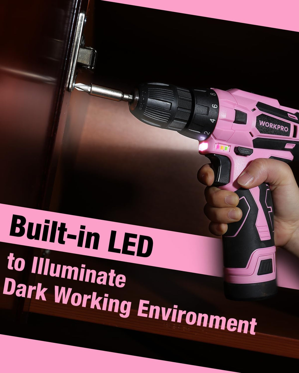 Pink Cordless Drill Driver Set S750