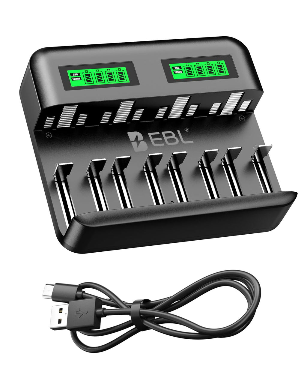 Smart Battery Charger for C D AA AAA Ni-MH Ni-CD Rechargeable Batteries 4 Pack U86926
