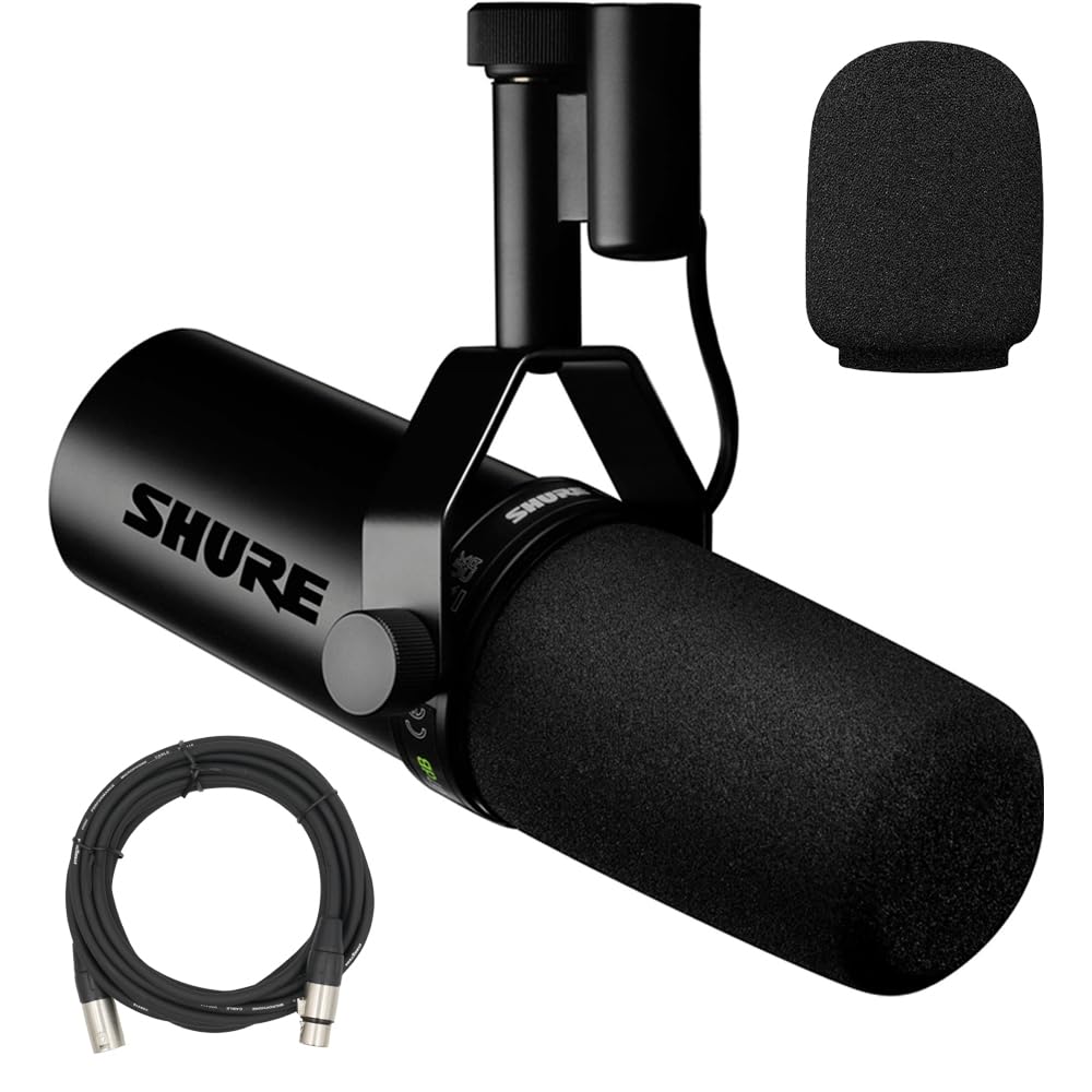 Dynamic Vocal Microphone with Detachable Windscreen and XLR Cable J1704