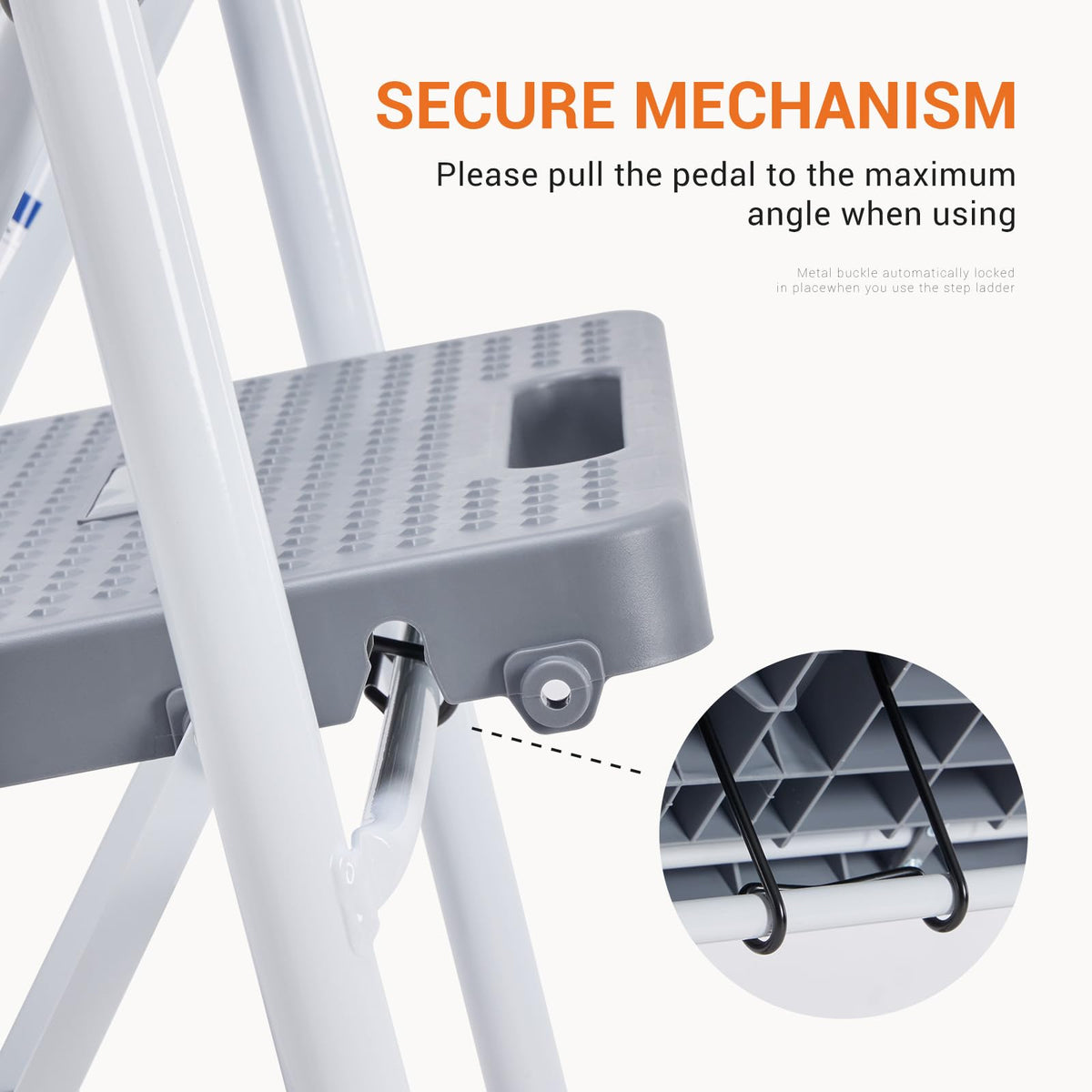 2 Step Ladder 330lbs Capacity Folding Sturdy Step Stool H7376