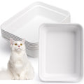 8 Pack White Cardboard Disposable Cat Litter Boxes D364374