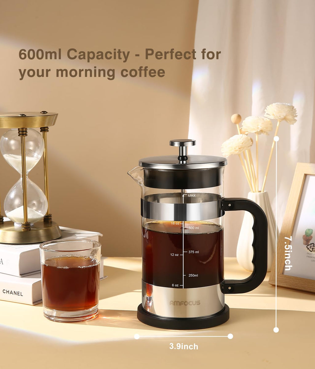 French Press Coffee Maker 21OZ Borosilicate Glass O9149