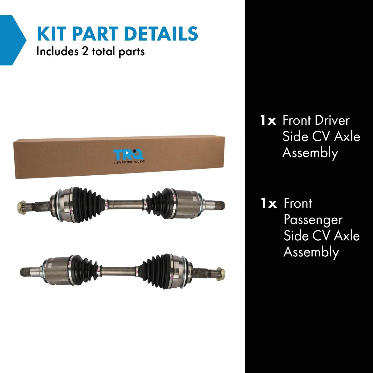 Front 2 Piece CV Axle Shaft Assembly Set W735708