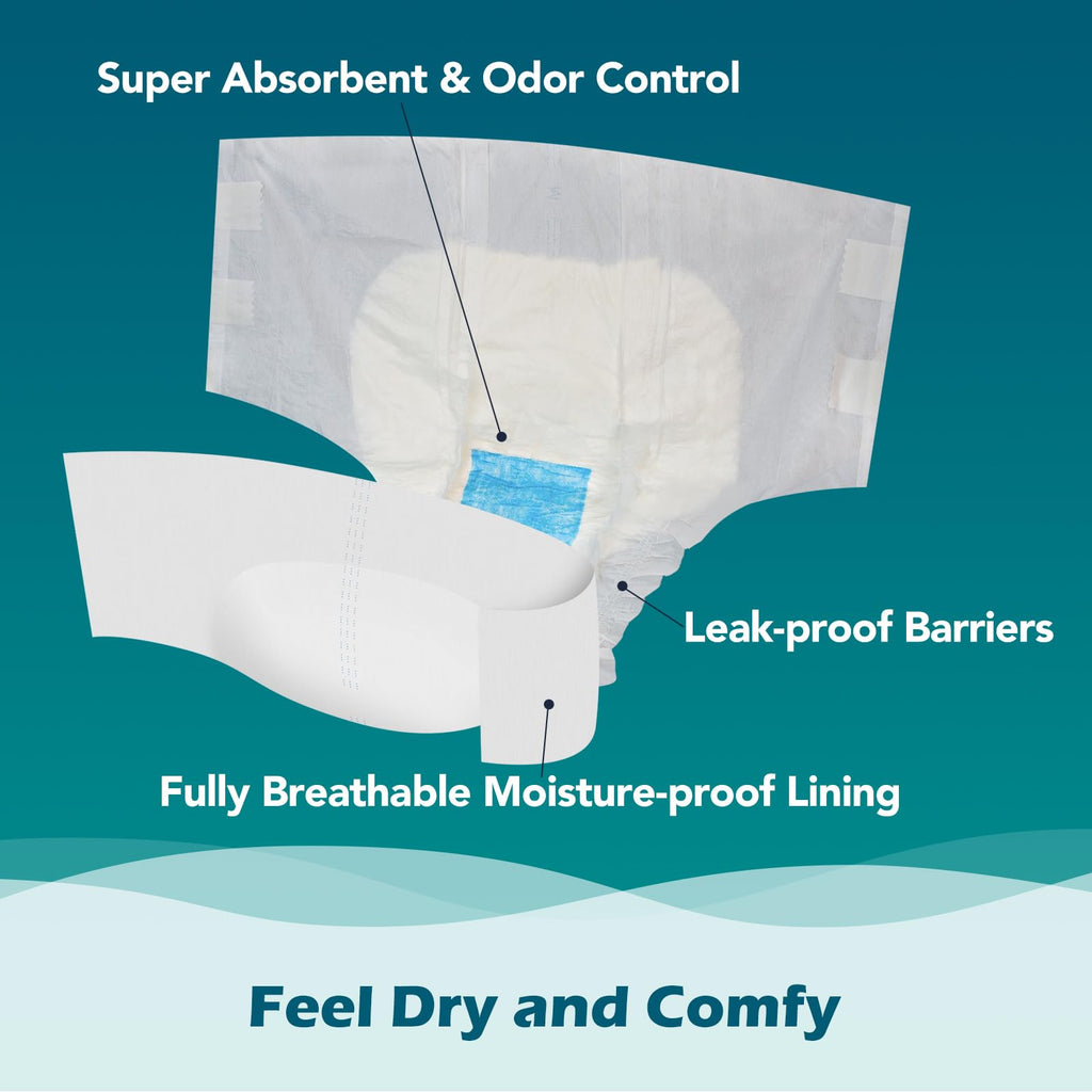 Adult Diapers with Tabs, L, 12 Count R541