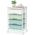 Rolling Cart with Drawers, 4-Drawer Utility Cart, Green T3843