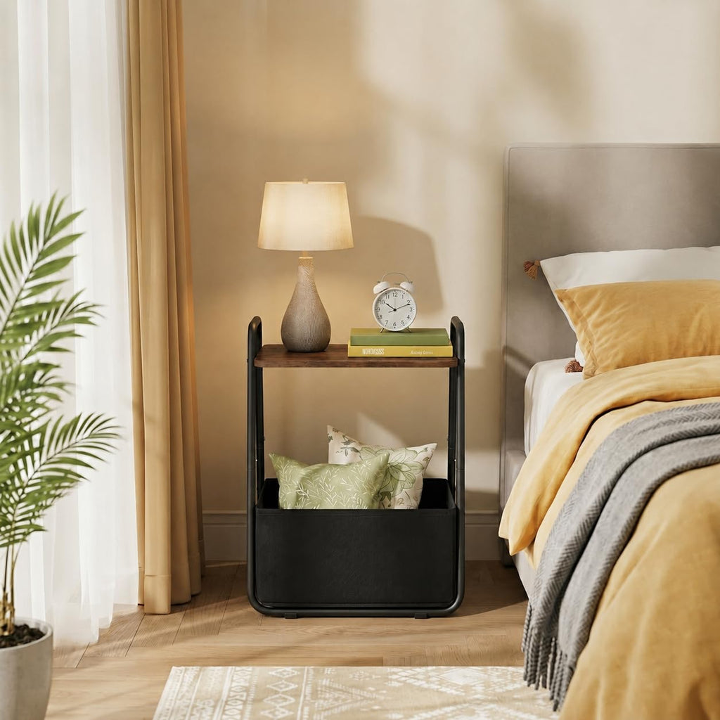 Small Storage Side Table with Metal Frame W30905