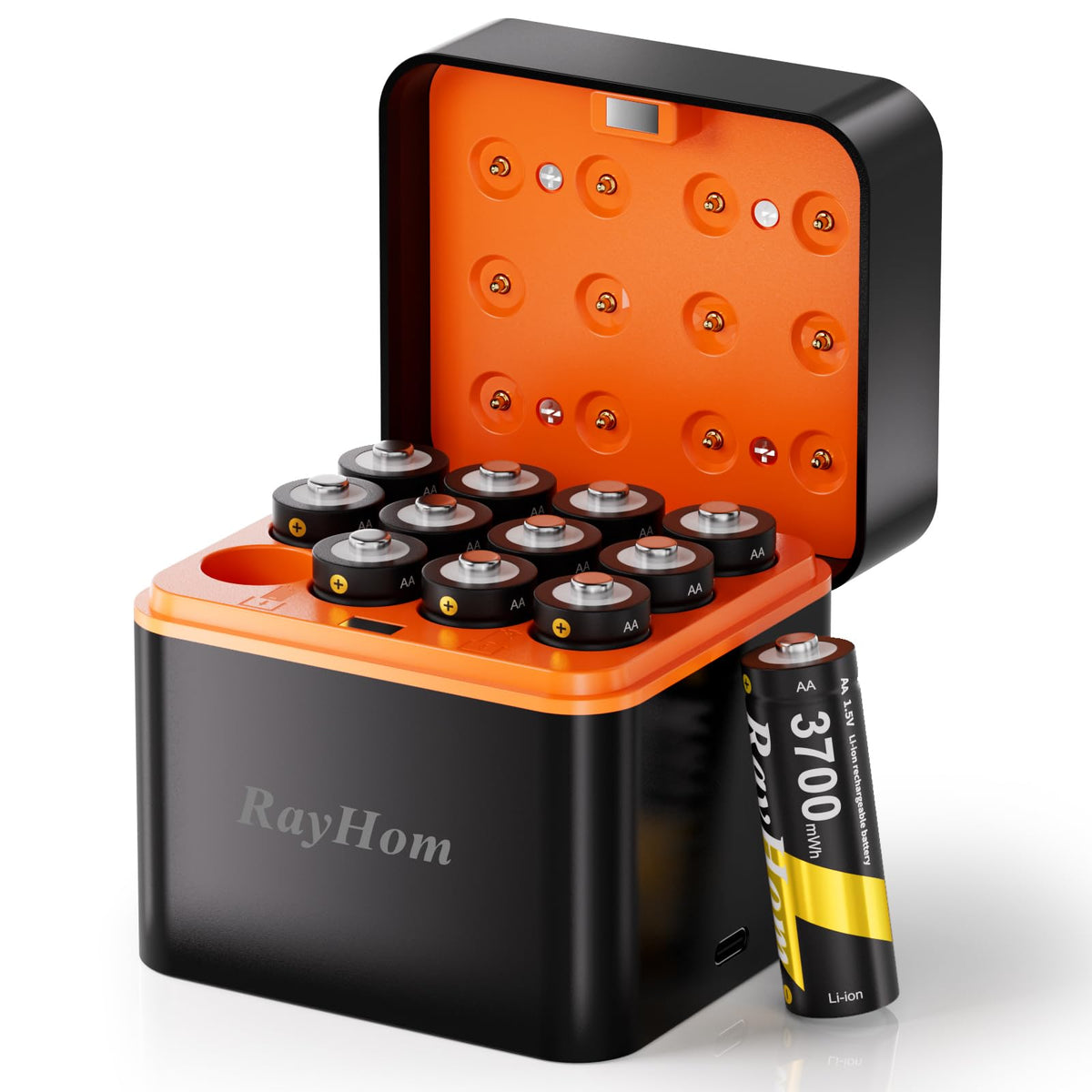 12 Pack Rechargeable AA Lithium Batteries with Charger Q4677