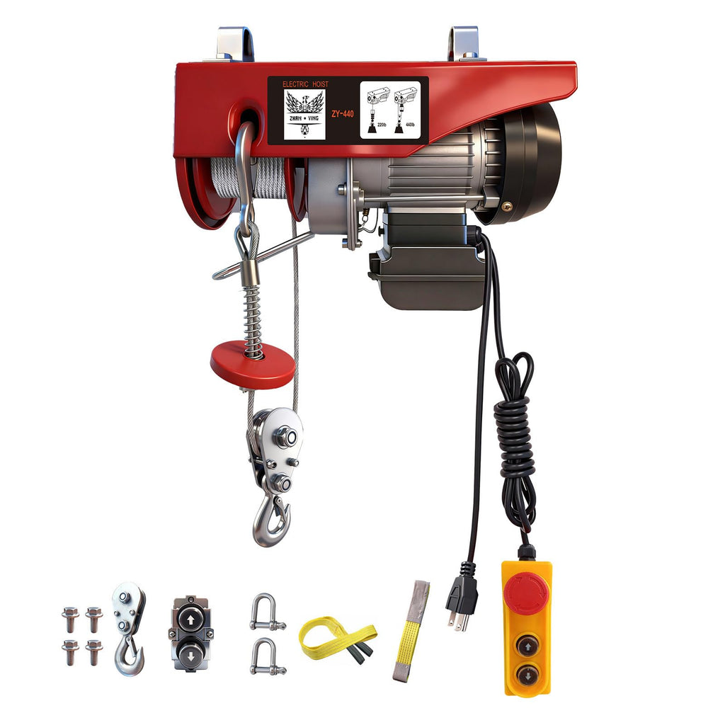 440 lbs 110V Electric Hoist with 14ft Wired Remote Control L70063