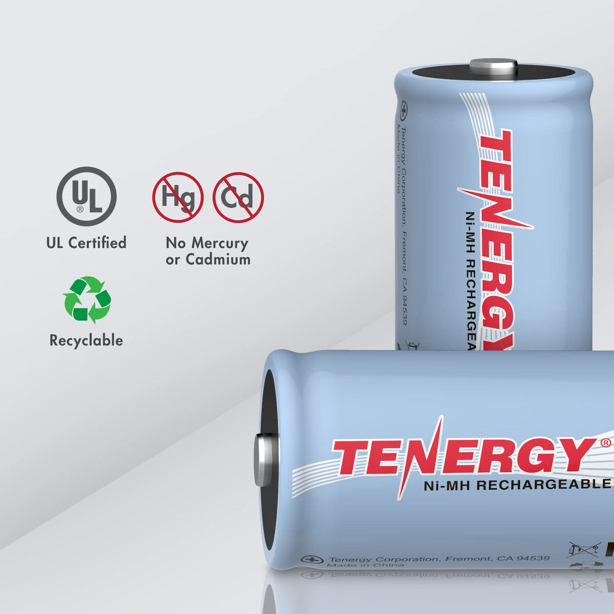 D Rechargeable Batteries 10000mAh NiMH 8-Pack J795