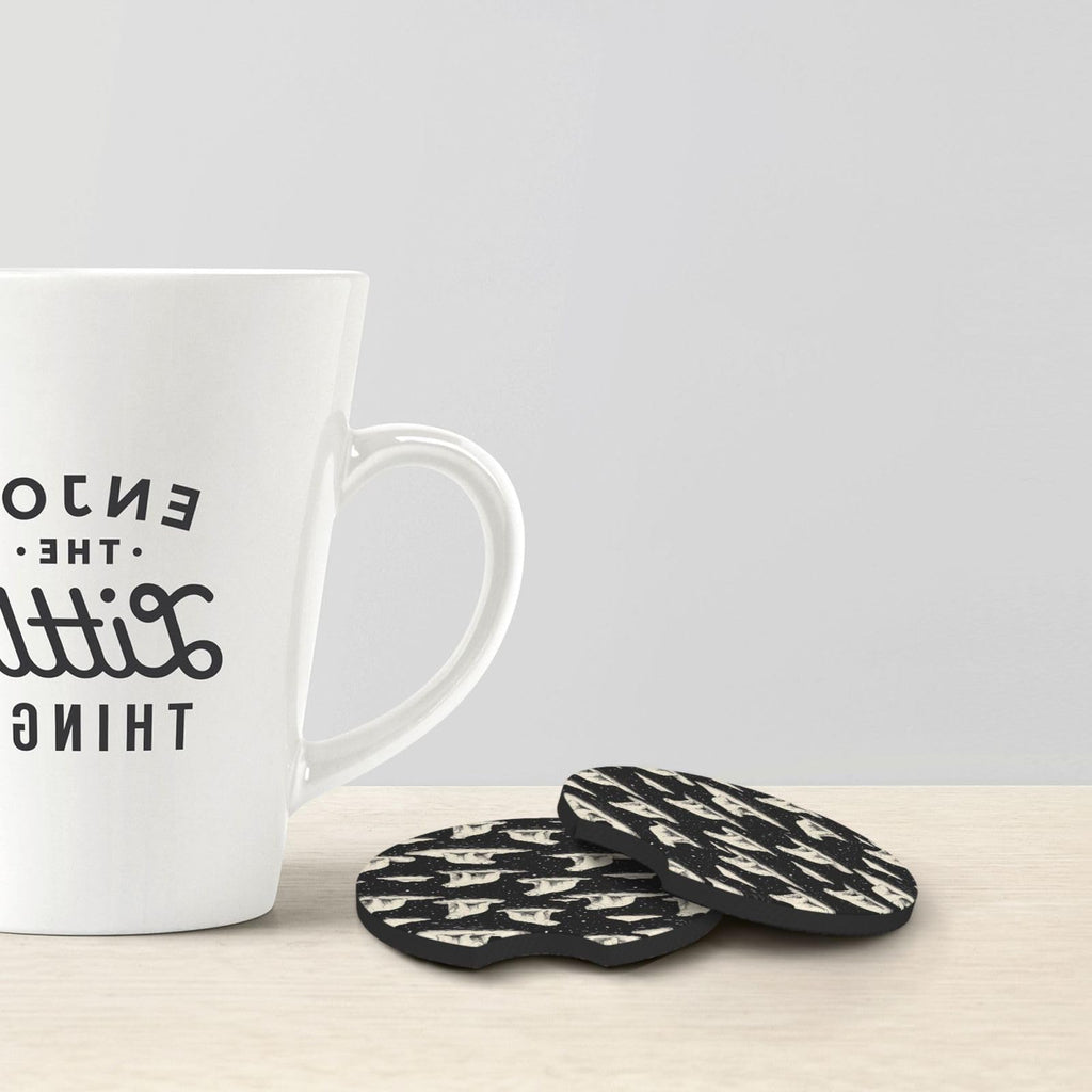 White Bear Print Car Cup Coasters Set of 2 W75618