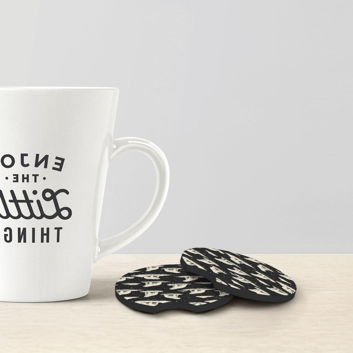 White Bear Print Car Cup Coasters Set of 2 W75618