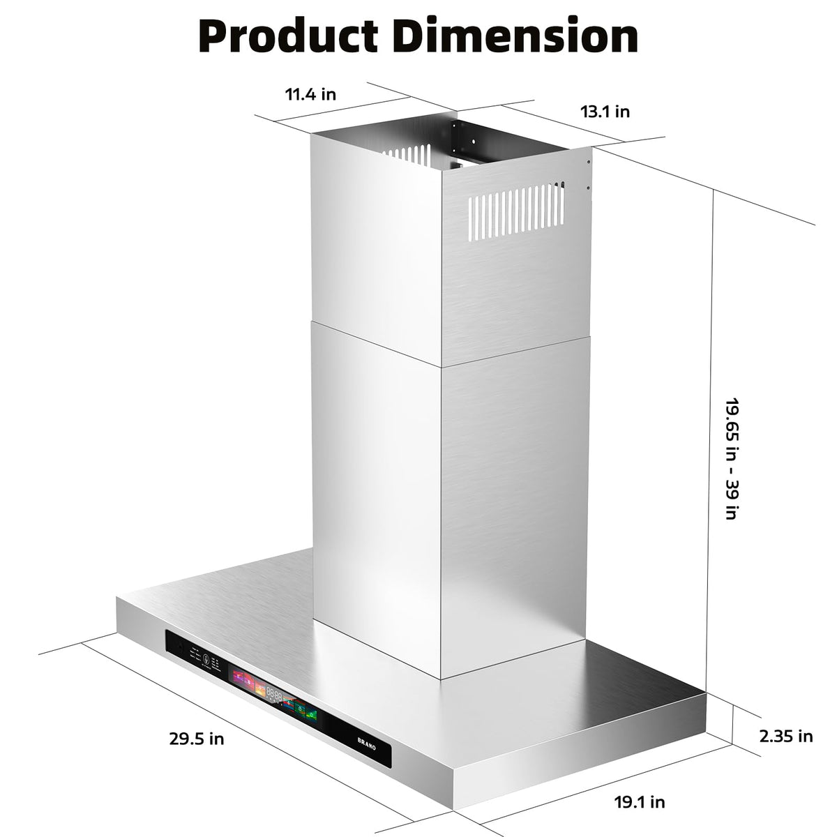 Wall Mount Range Hood 30 Inch 900 CFM Z680554