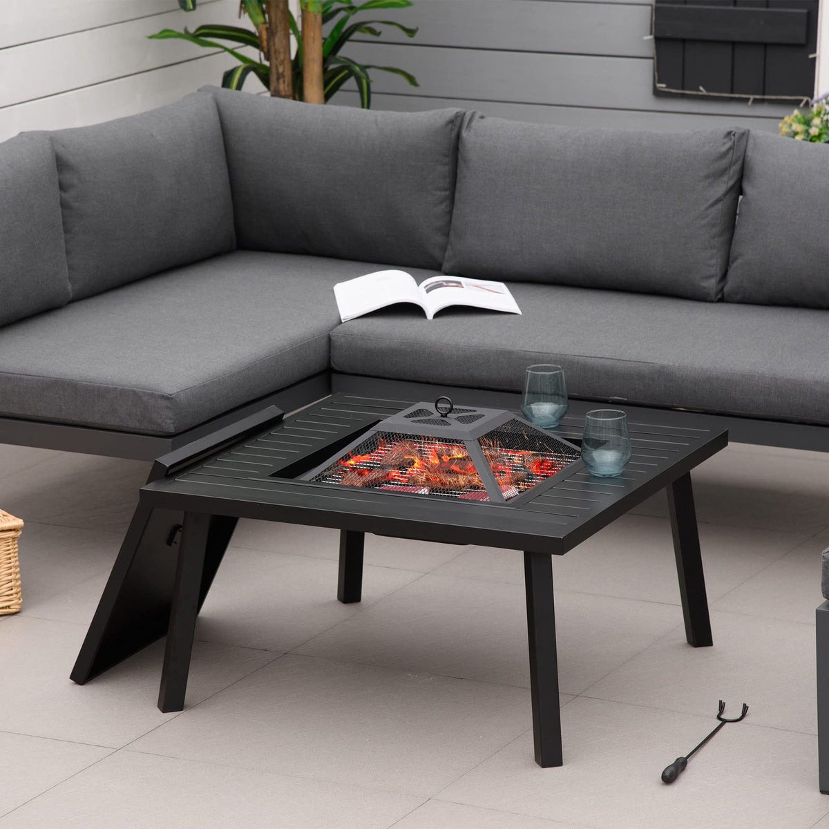 34-Inch Wood Burning Fire Pit with Grill K1507