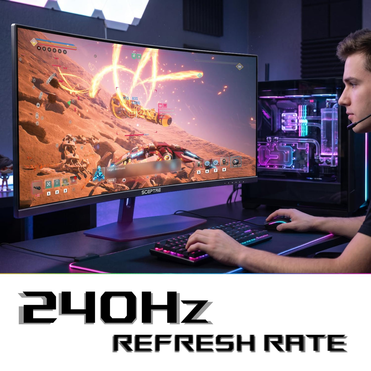 Curved 34-inch Gaming Monitor 3440 x 1440 240Hz C825871