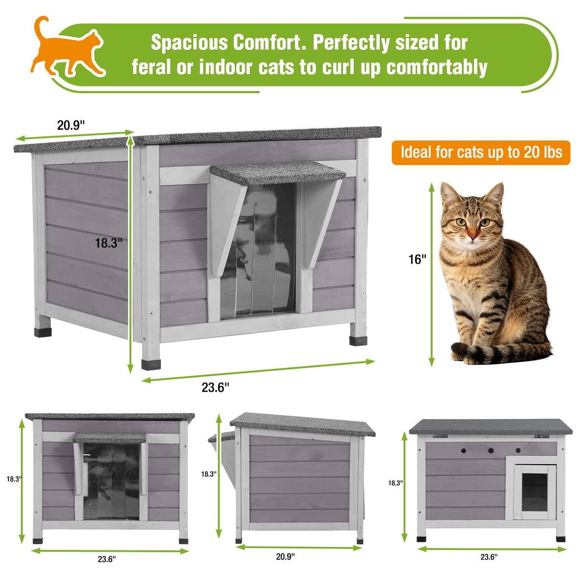 Outdoor Cat House with Insulated Liner S798367