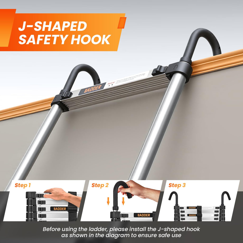 12.5 FT Telescoping Ladder with Hooks I57742
