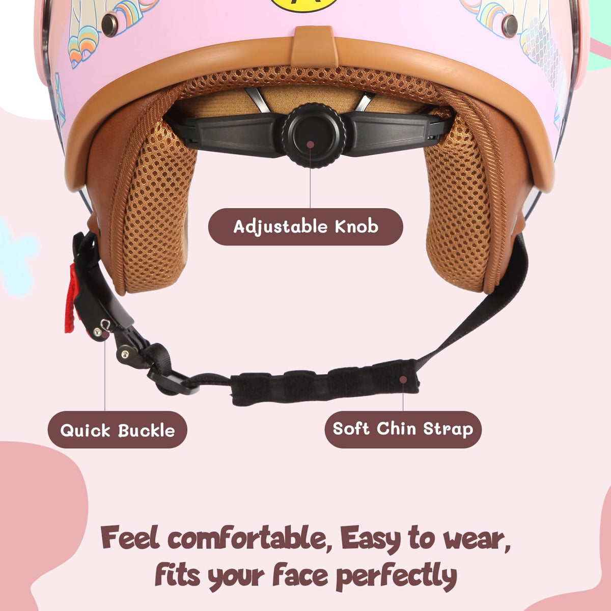 Kids 3/4 Open Face Motorcycle Helmet L9473