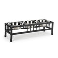 Black 3 Bowl Metal Raised Pet Feeder M539738