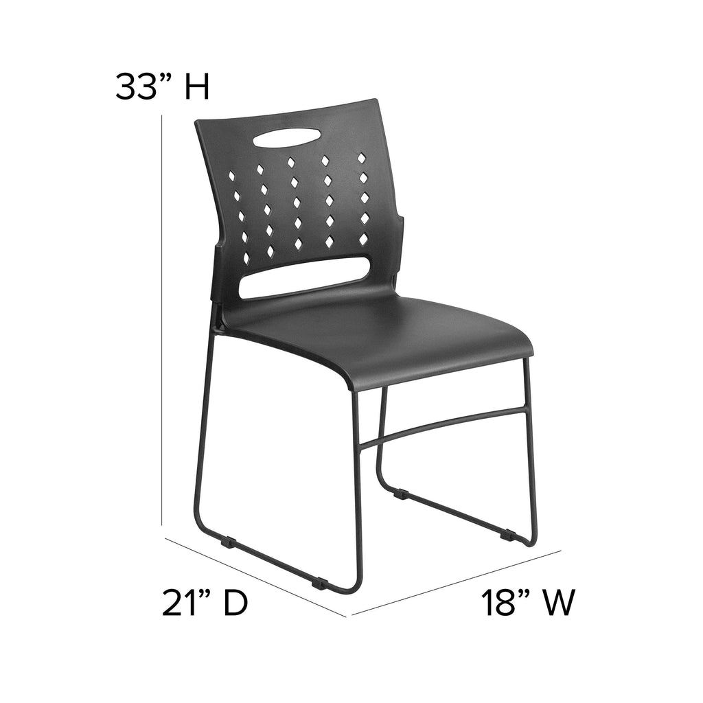 Black Stacking Chairs Set of 5 S702