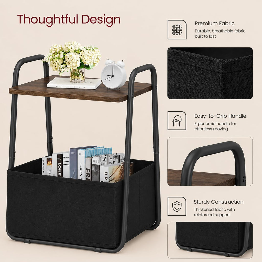 Small Storage Side Table with Metal Frame W30905