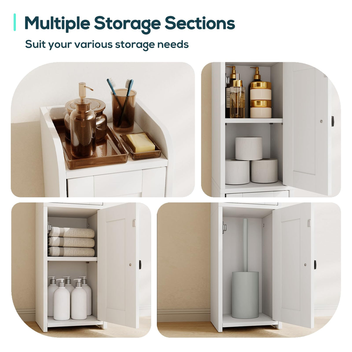 Small Bathroom Storage Cabinet with 2 Doors Y794
