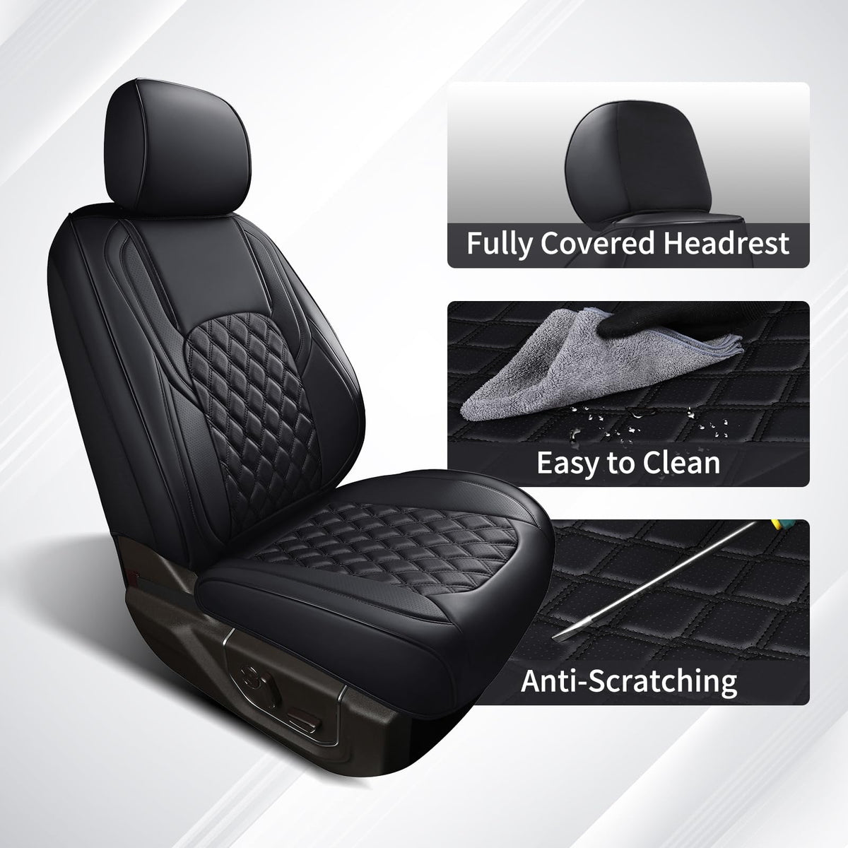 Leather Full Set Pickup Truck Seat Covers O63467