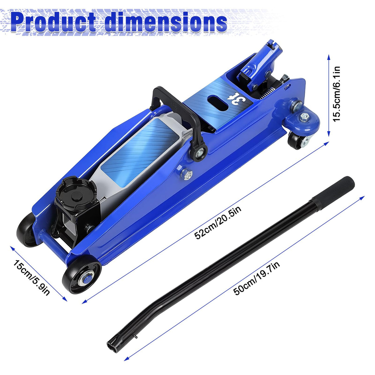 3 Ton Heavy Duty Steel Floor Jack P729