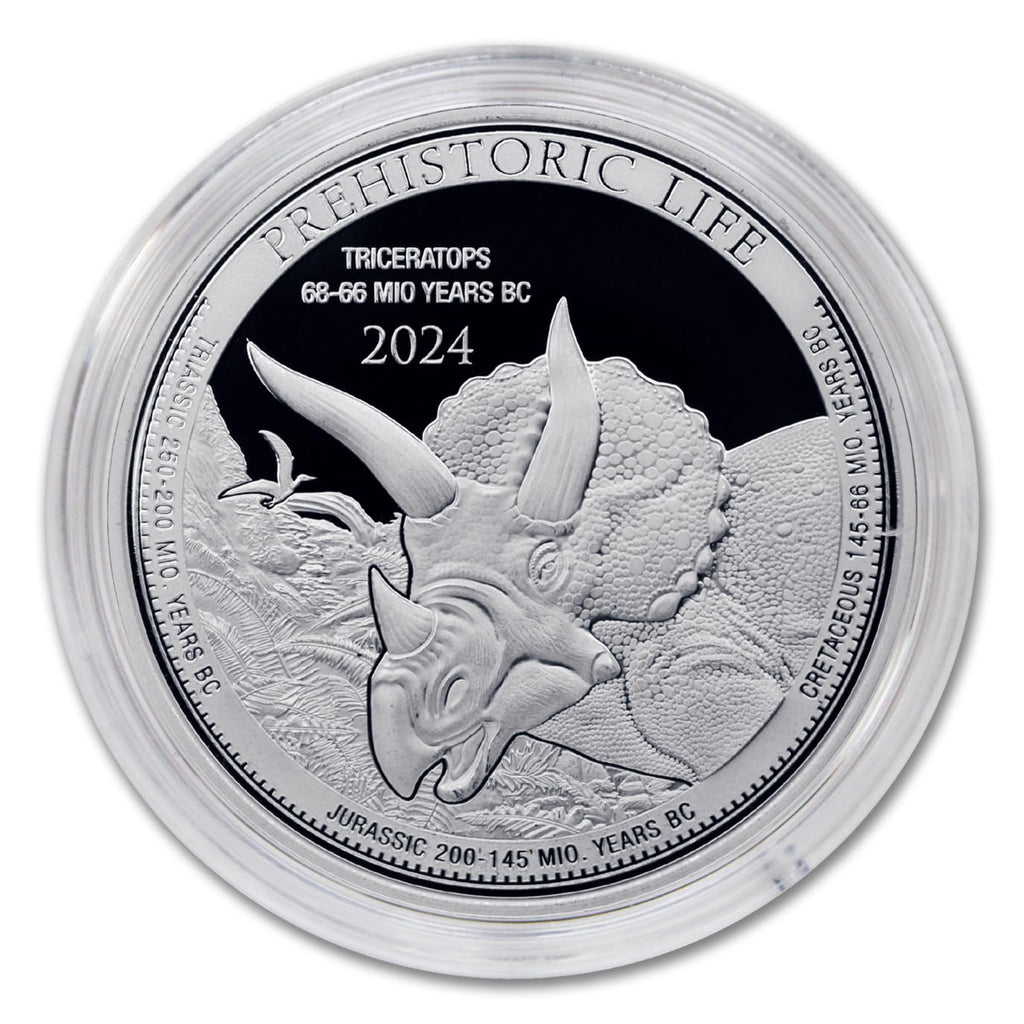 1 oz Silver Triceratops 20 Francs BU T80789