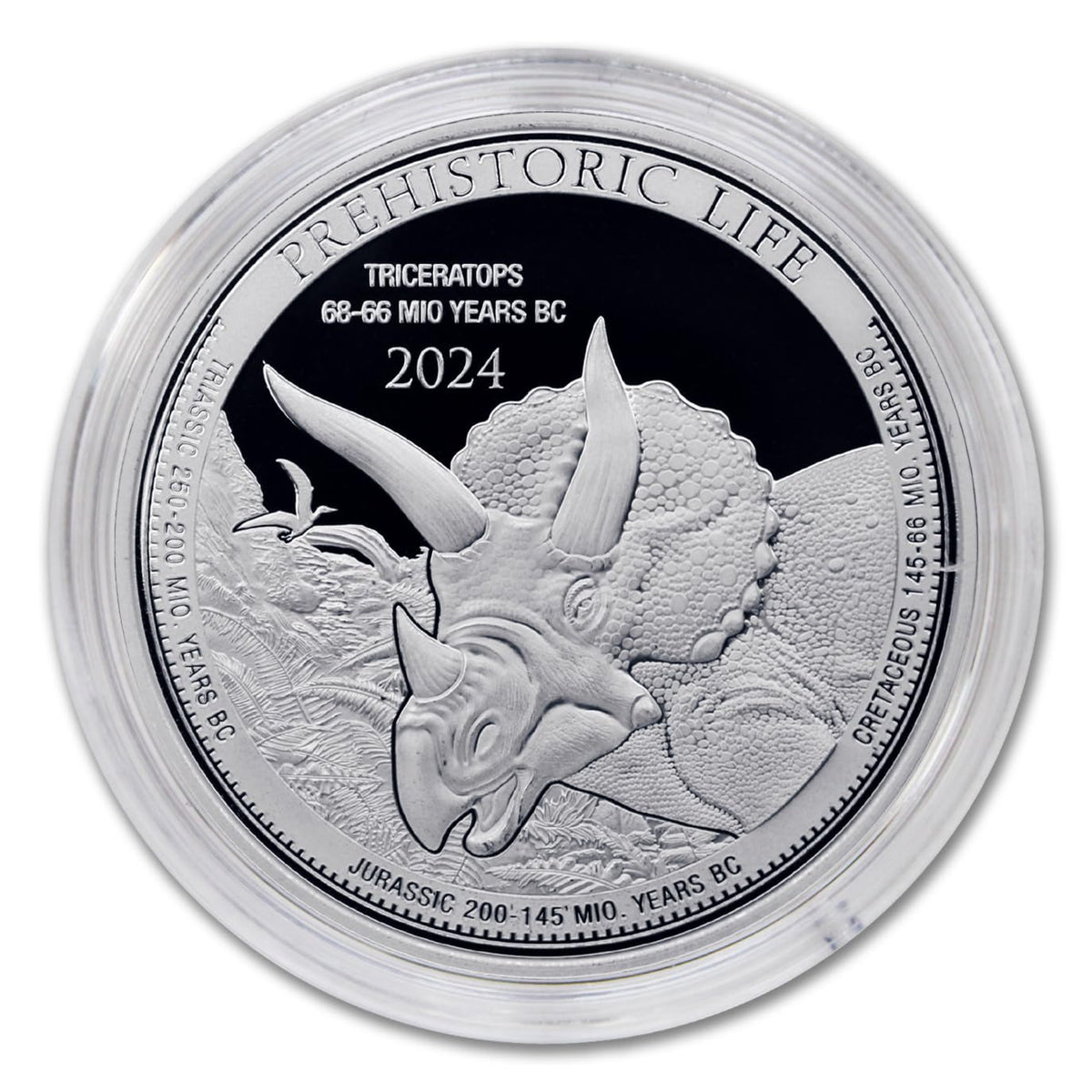 1 oz Silver Triceratops 20 Francs BU T80789