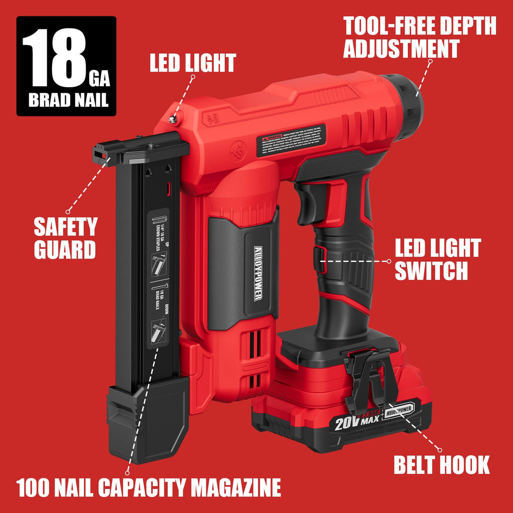 2 in 1 Cordless Brad Nailer and Electric Stapler with Battery and Charger Y358417