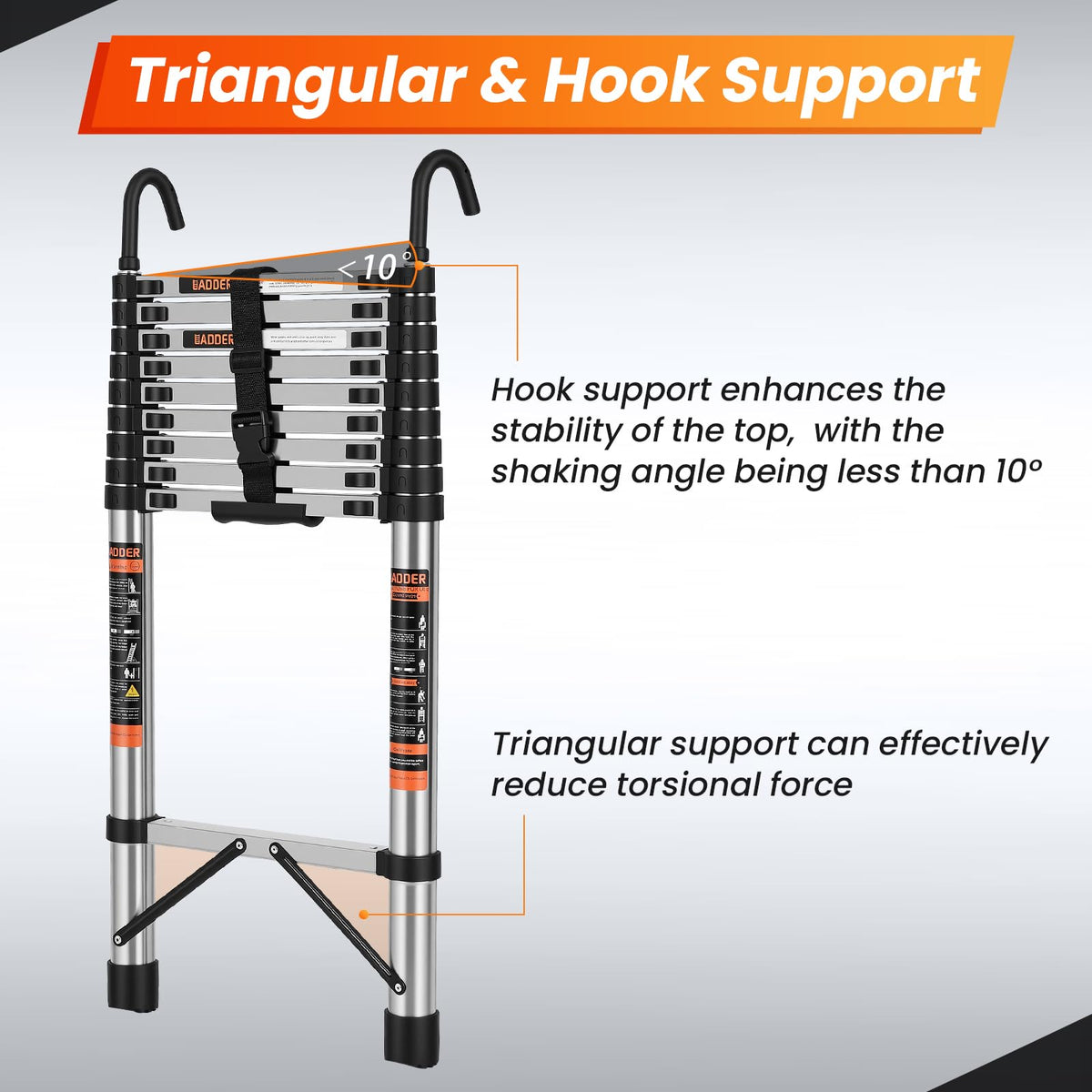12.5 FT Telescoping Ladder with Hooks I57742