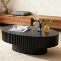 43" Oval Black Fluted Coffee Table E373743