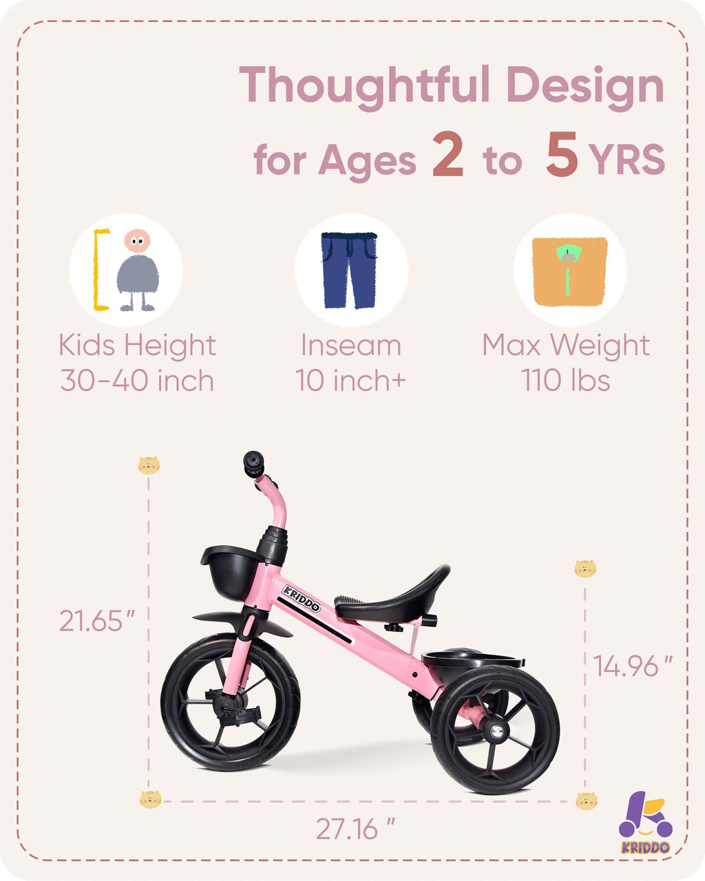 Kids Tricycle with Protective Gear Set G3335