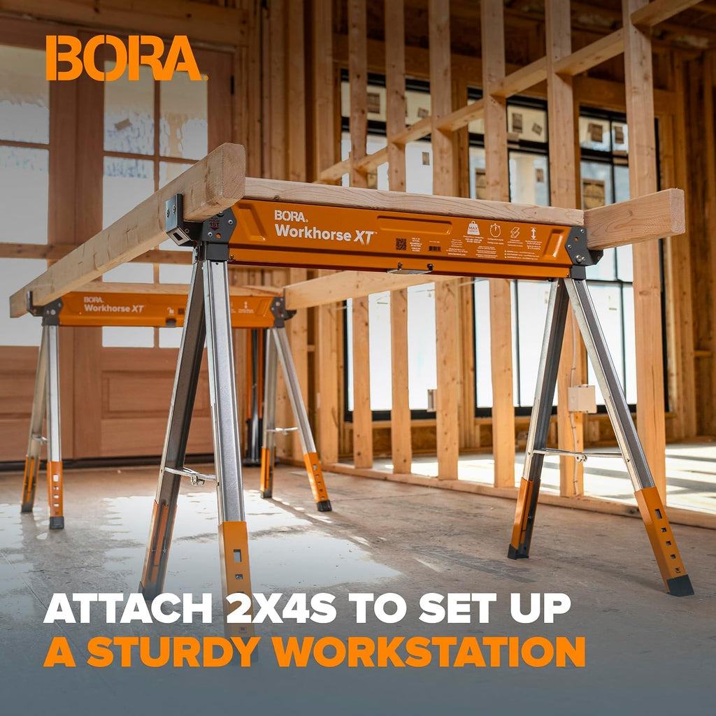 2 Pack Adjustable Folding Heavy Duty Sawhorse M789