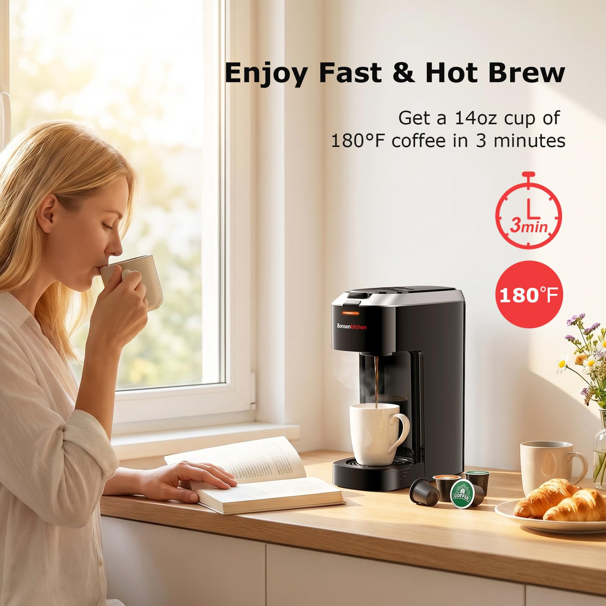 2-in-1 Single Serve Coffee Maker T778