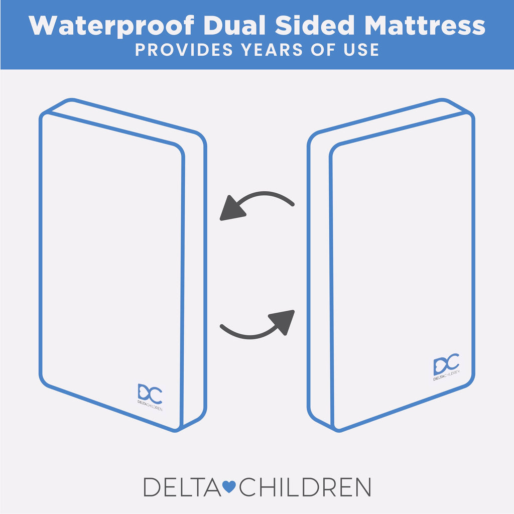 White Crib and Toddler Mattress with Removable Machine-Washable Cover A1319