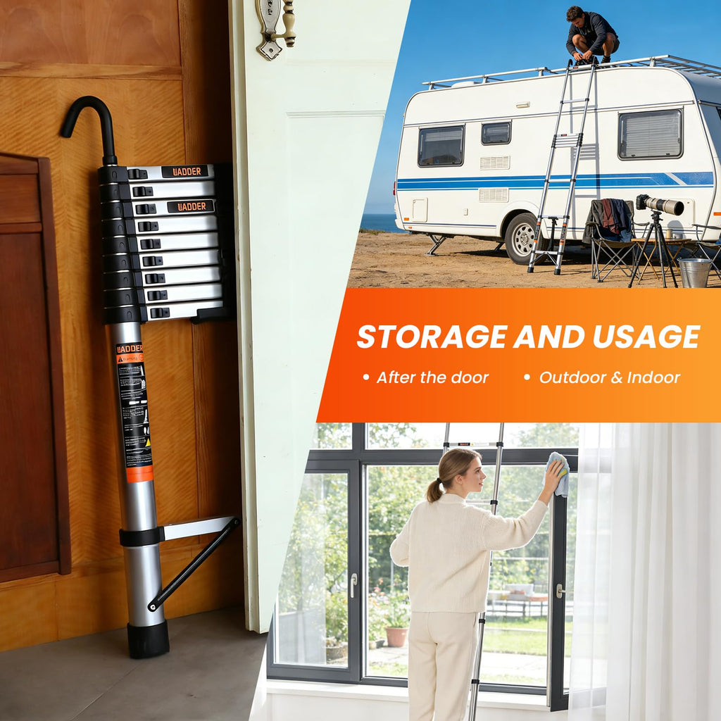 12.5 FT Telescoping Ladder with Hooks I57742