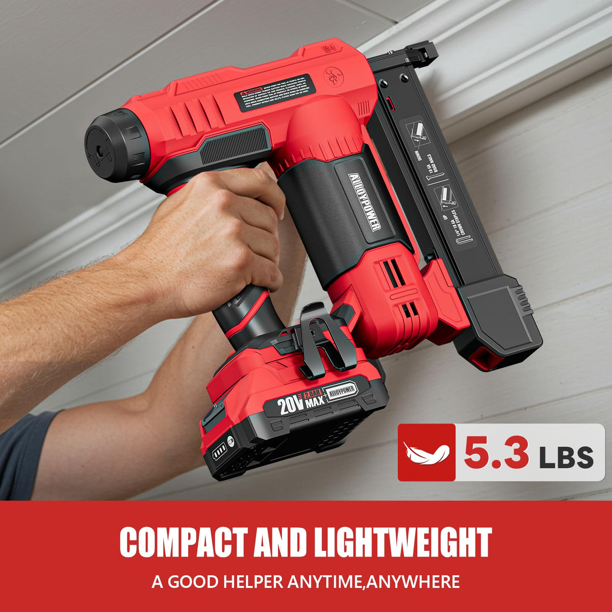 2 in 1 Cordless Brad Nailer and Electric Stapler with Battery and Charger Y358417