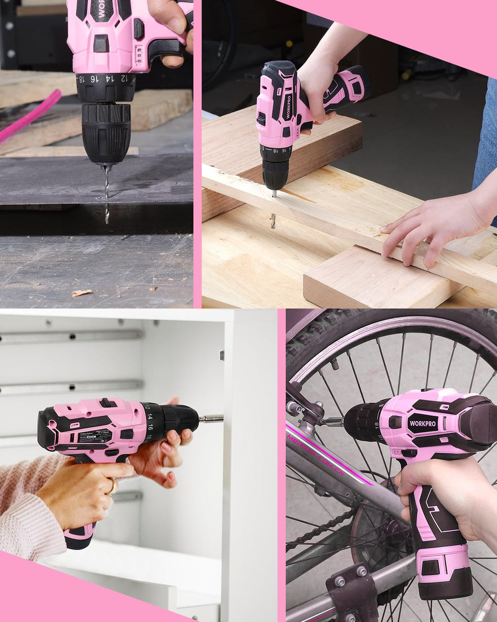 Pink Cordless Drill Driver Set S750