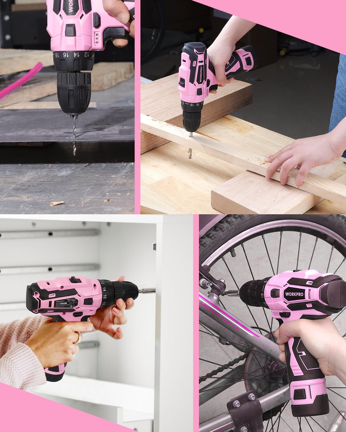 Pink Cordless Drill Driver Set S750
