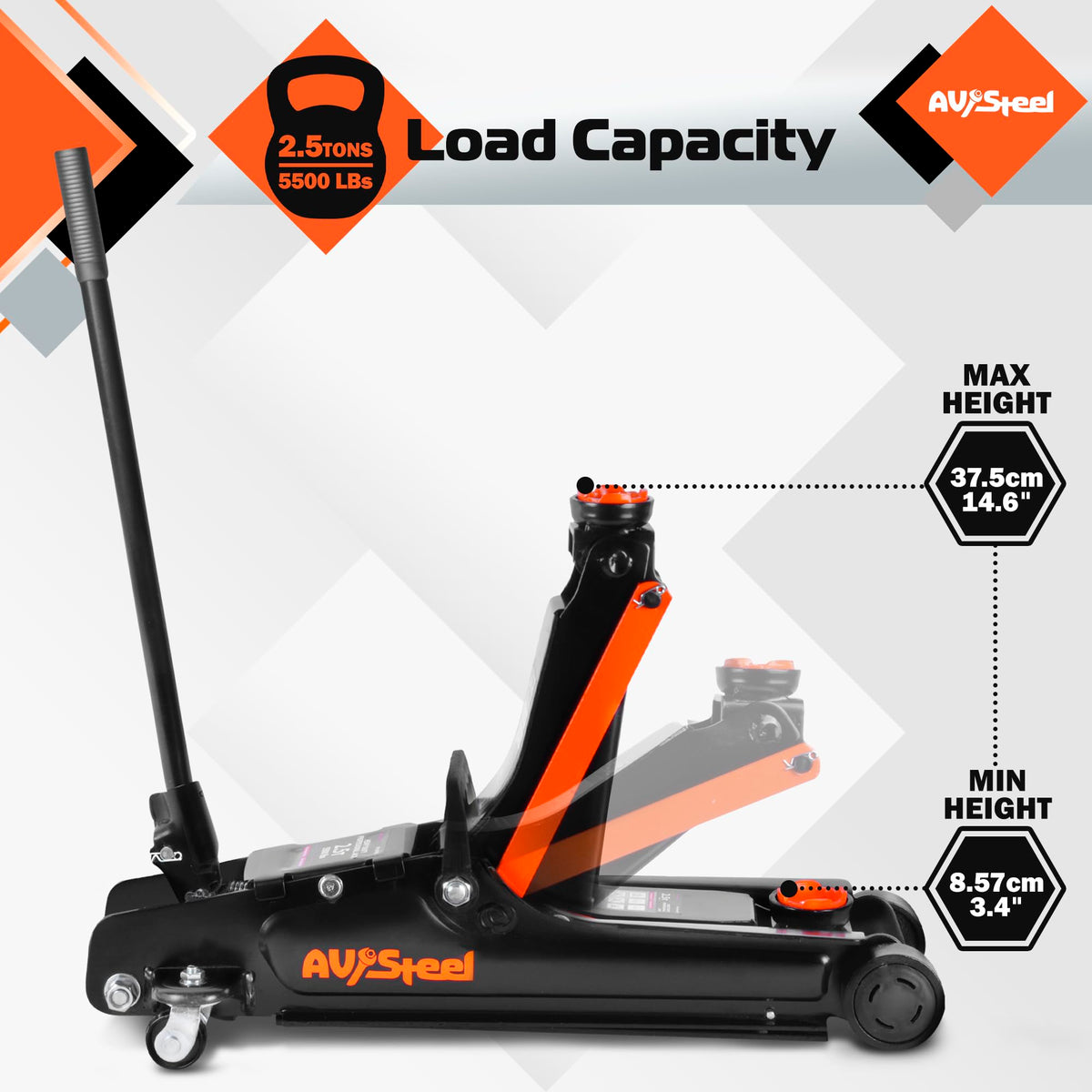 Low Profile Floor Jack 2.5 Ton Hydraulic Steel P7411